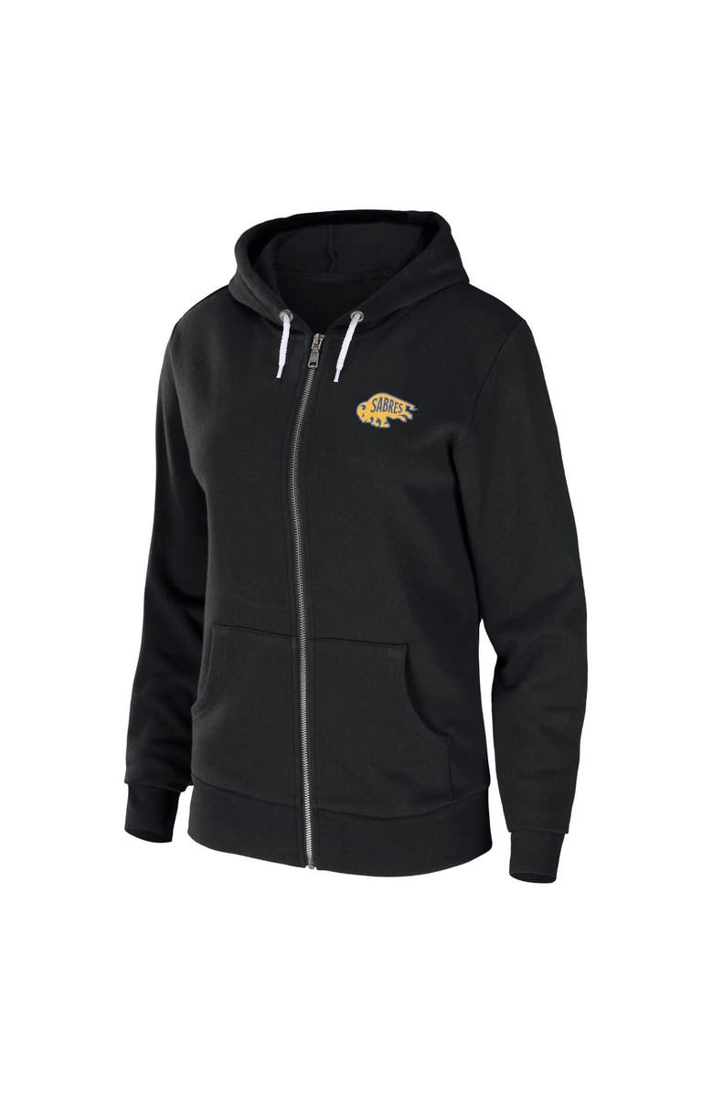 WEAR by Erin Andrews Women's WEAR by Erin Andrews Black Buffalo Sabres Sponge Fleece Full-Zip Hoodie, Alternate, color, Black
