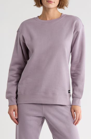 Calvin Klein Performance Logo Patch Fleece Sweatshirt In Multi