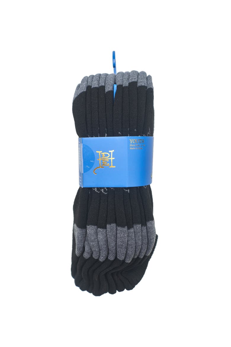 Boys Basic Half Cushion Quarter Sock 10-Pack, Alternate, color, Black