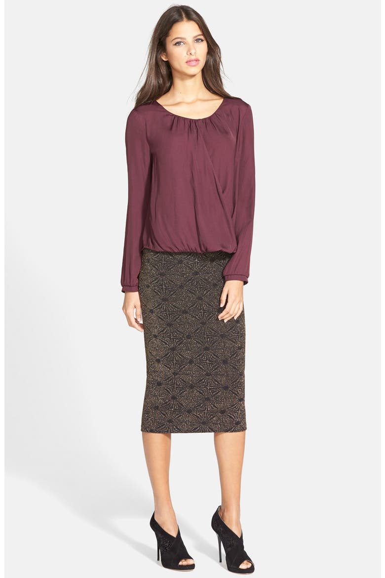 Glitter Midi Skirt, Alternate, color, GOLD GLITTER