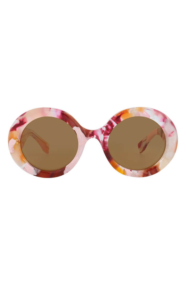 Gucci 52mm Round Sunglasses, Main, color, Pink Pink Brown