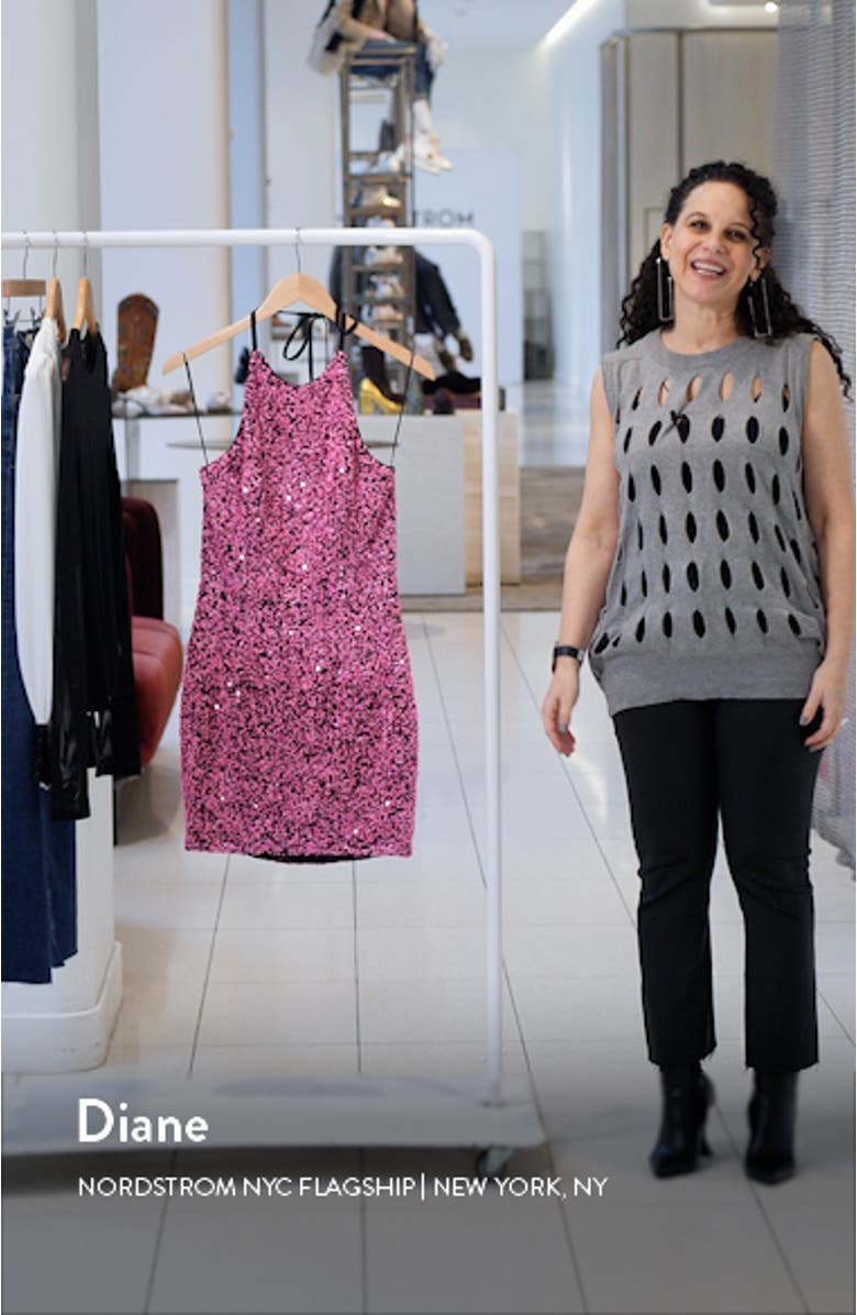 Emma Sequin Halter Dress, sales video thumbnail