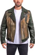 Maceoo Ascension0026 Genuine Calf Hair & Croc Print Leather Jacket
