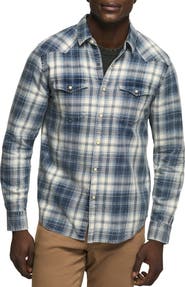 Lucky Brand Plaid Long Sleeve Western Shirt