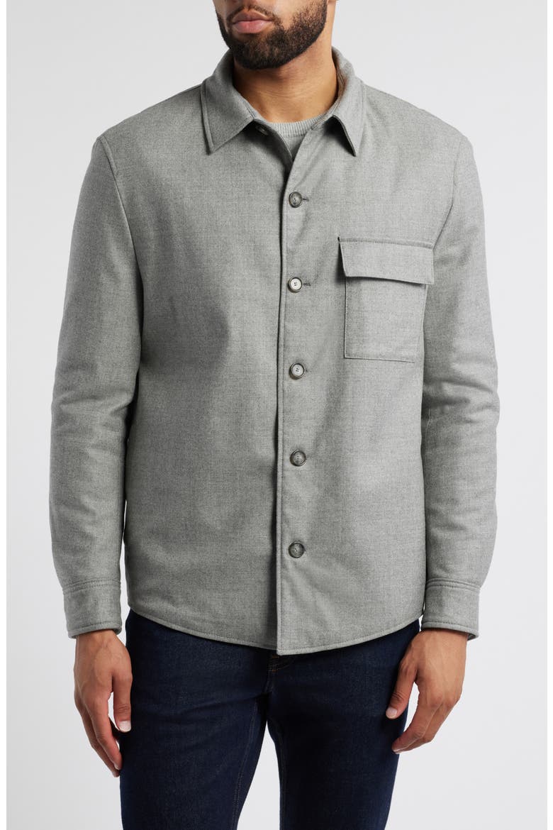 Corvin Inpad Virgin Wool Blend Overshirt, Alternate, color, OPEN GY