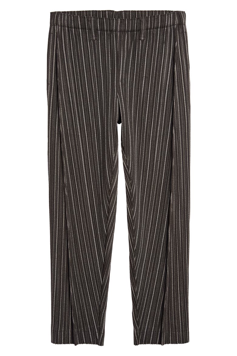 Pleated Tweed Pants, Alternate, color, 18-BLACK STRIPE