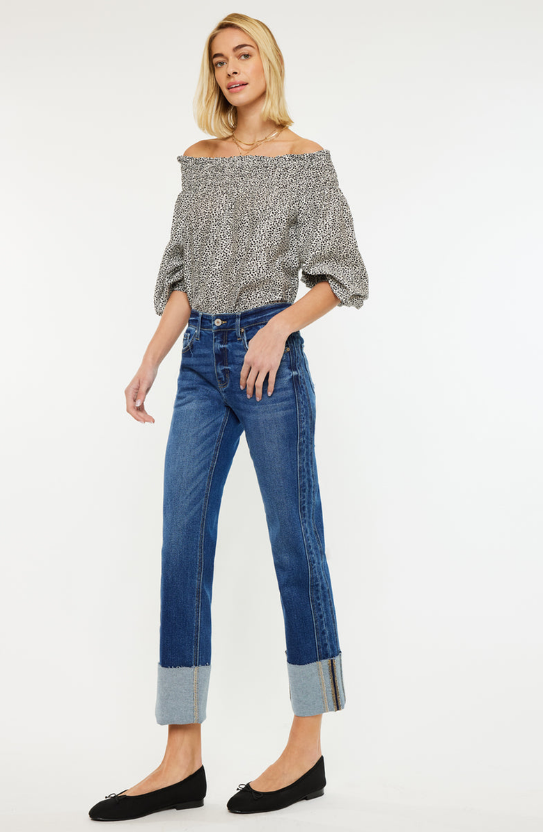 KanCan Gisela Mid Rise Crop Straight Jeans, Alternate, color, 