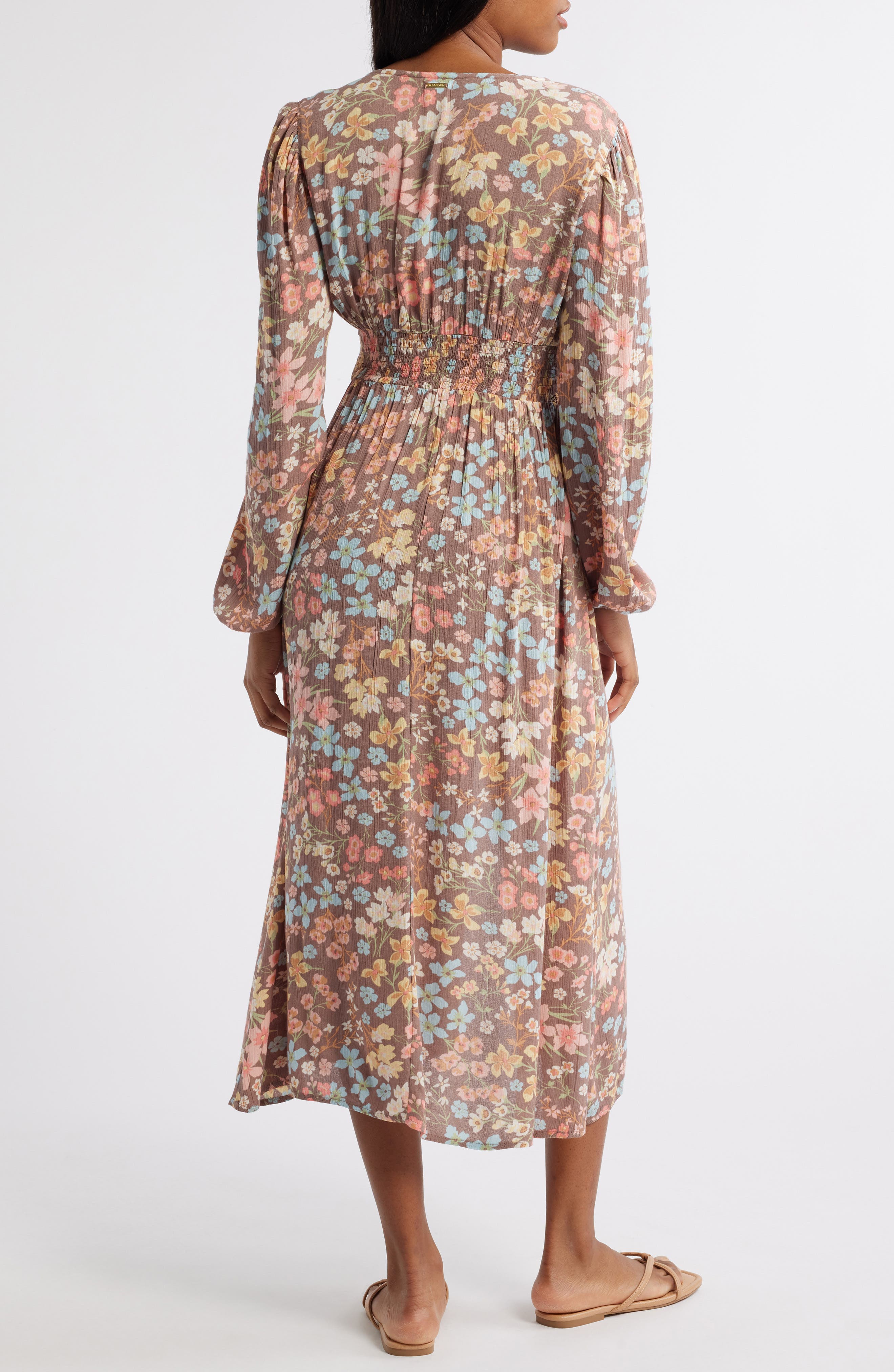 Cool Nights Floral Long Sleeve Midi Dress - image 2