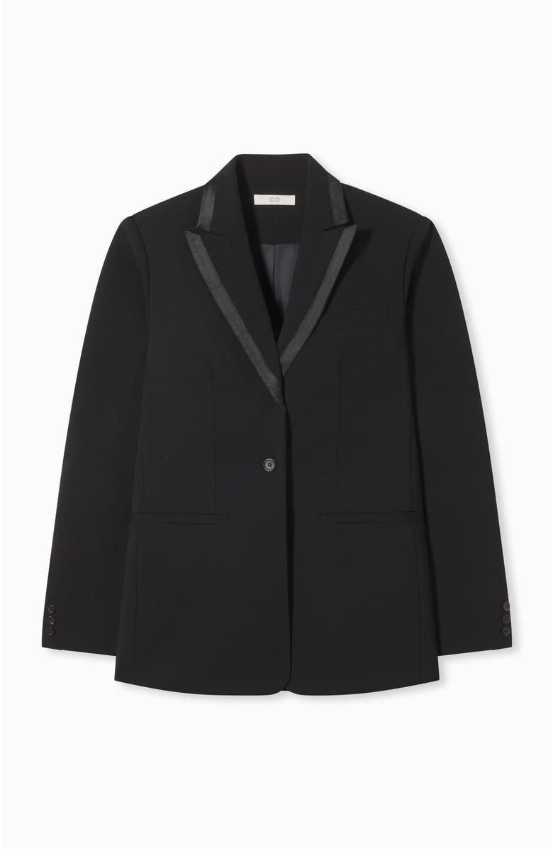 CO Tuxedo Jacket in Wool and Silk, Alternate, color, 
