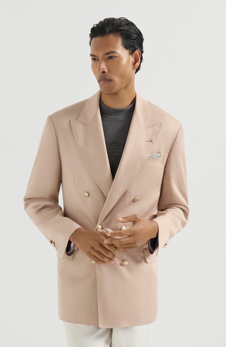 Brunello Cucinelli One-and-a-half breasted Tailor blazer, Alternate, color, Tobacco