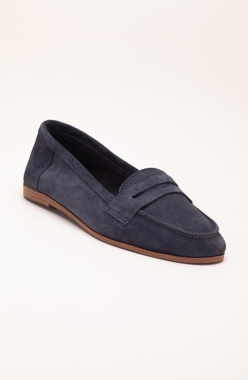 Forever & Always Shoes Dorothy Leather Loafer in Navy Suede Leather at Nordstrom, Size 9.5