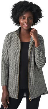 Jessica London Stretch Cotton Zip Front Hi-Low Jacket