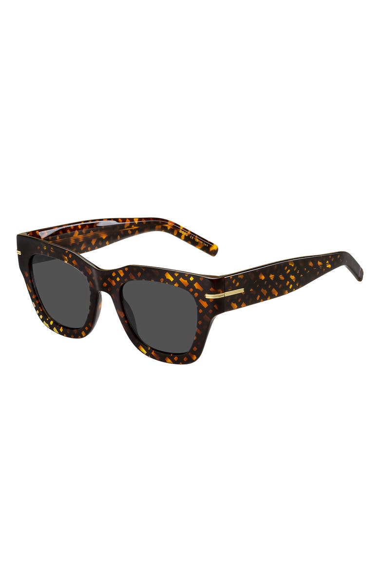 BOSS 51mm Square Sunglasses, Alternate, color, Havana Pattern