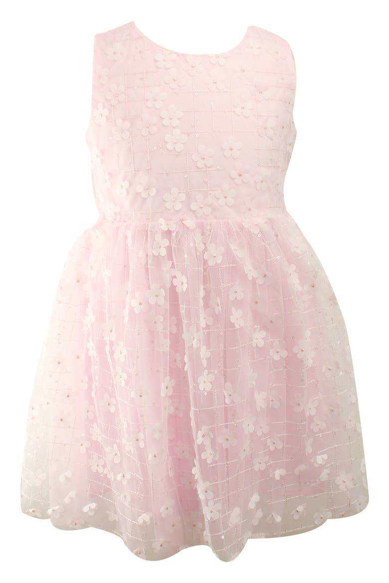 Embellished 3D Flower Dress, Main, color, PINK