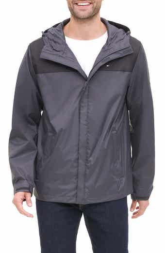 Nylon Hooded Quilted Rain Jacket