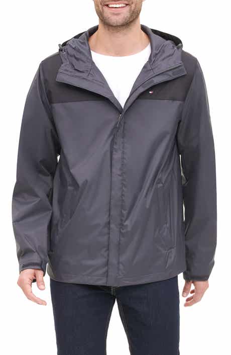 Nylon Hooded Quilted Rain Jacket