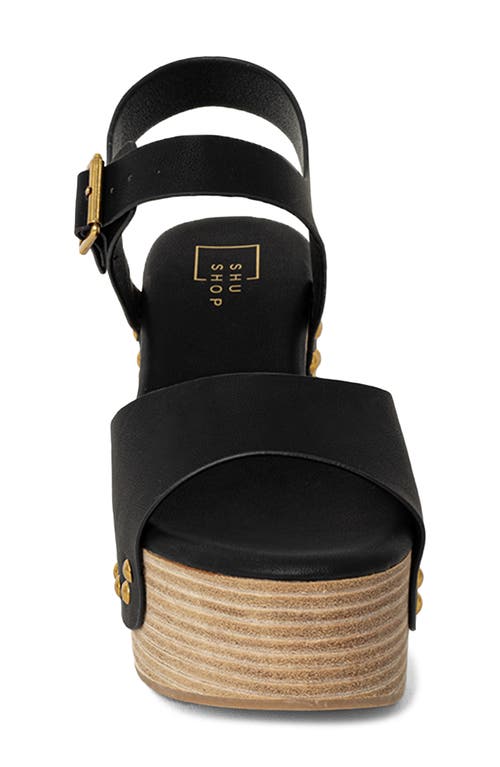 Shushop Gia Ankle Strap Platform Sandal In Black