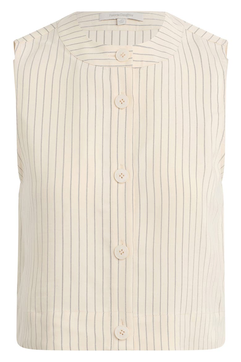 The Fine Line Pinstripe Button-Up Top, Alternate, color, CREAM PINSTRIPE