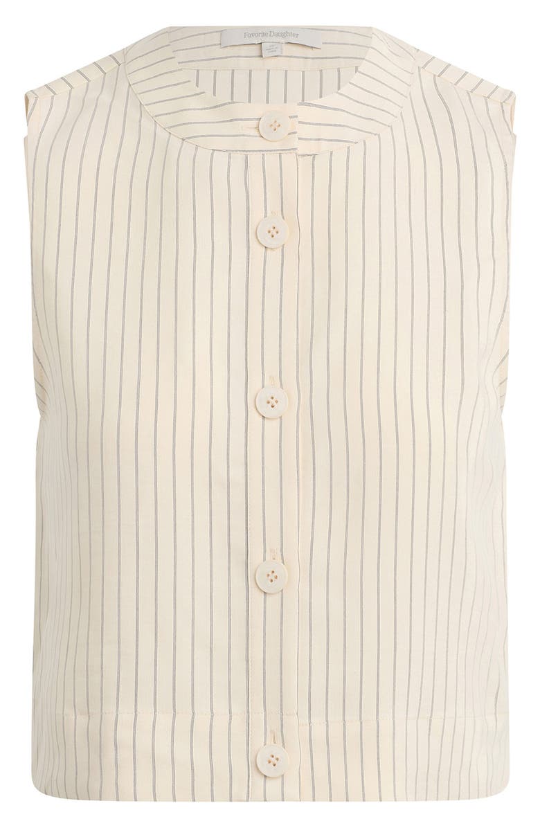 Favorite Daughter The Fine Line Pinstripe Button-Up Top, Alternate, color, Cream Pinstripe