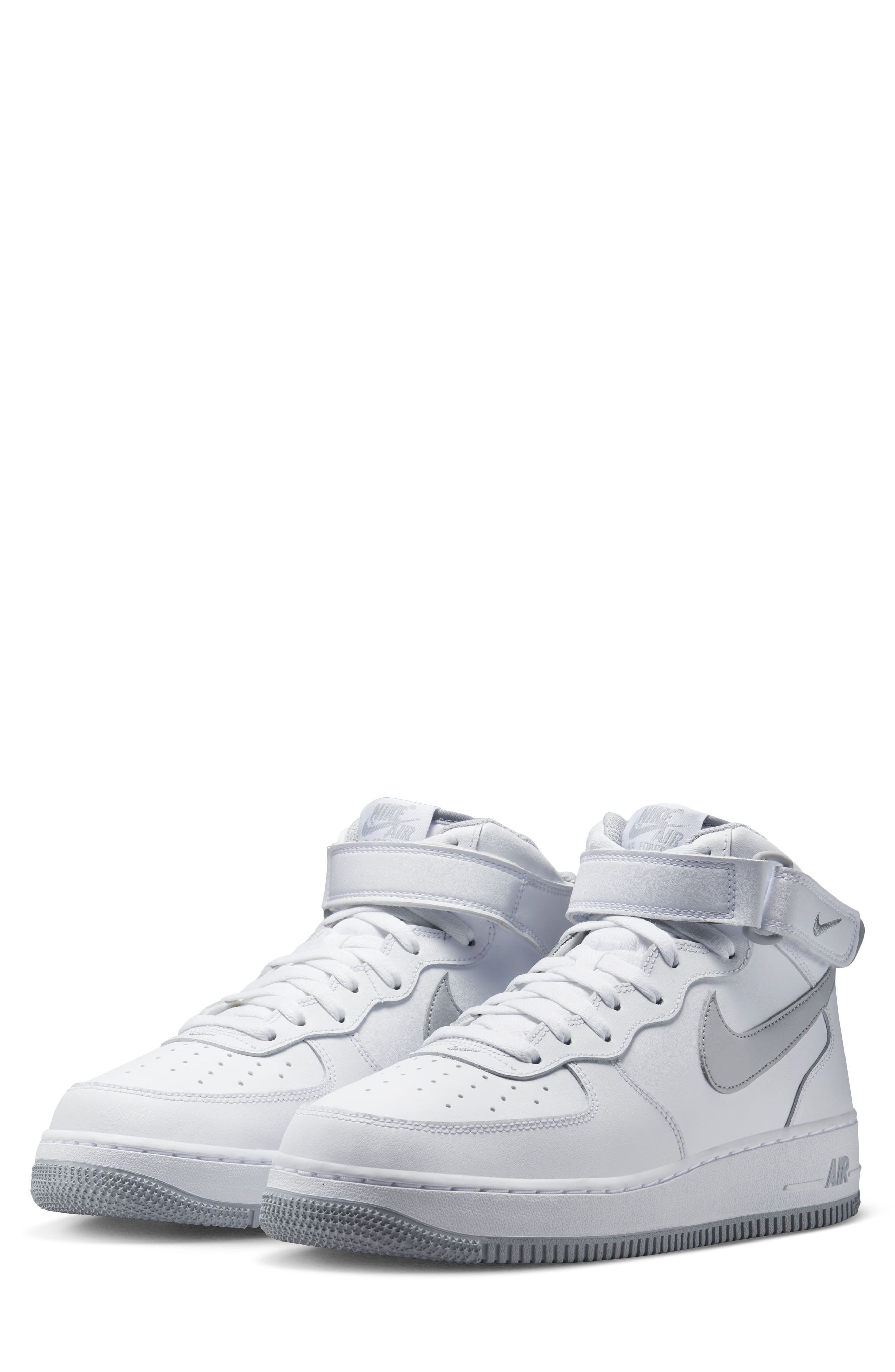 Air Force 1 Mid '07 Sneaker, Main, color, WHITE/ WHITE/ WOLF GREY