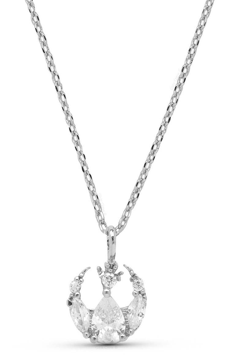Star Wars™ Rebel Alliance Insignia Cubic Zirconia Pendant Necklace, Main, color, SILVER