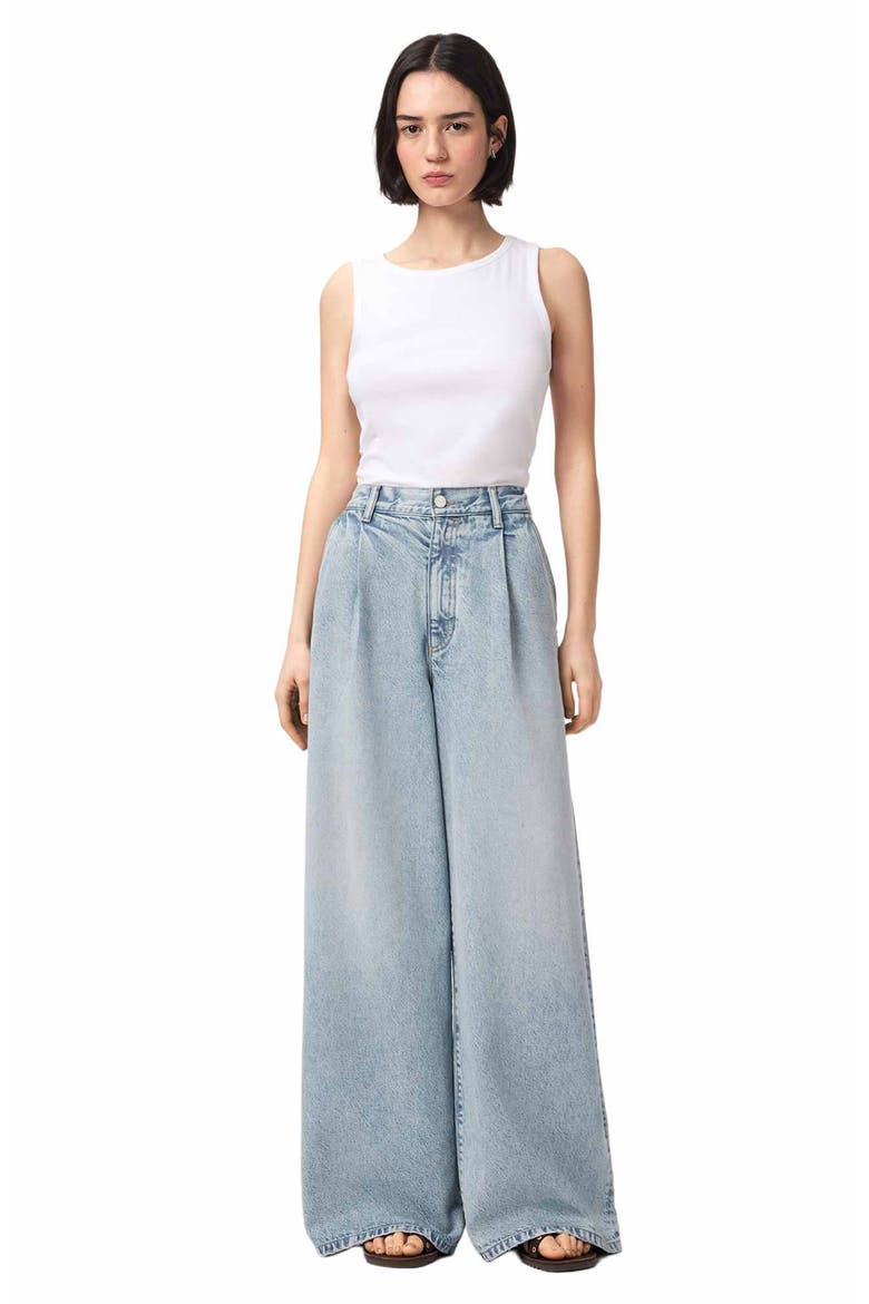 Haze Pleat Wide Leg Jeans, Alternate, color, LIGHT INDIGO