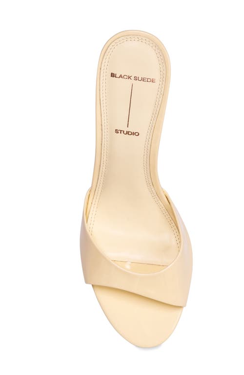 Black Suede Studio Freddie Metallic Stiletto Mule Sandals In Butter Patent