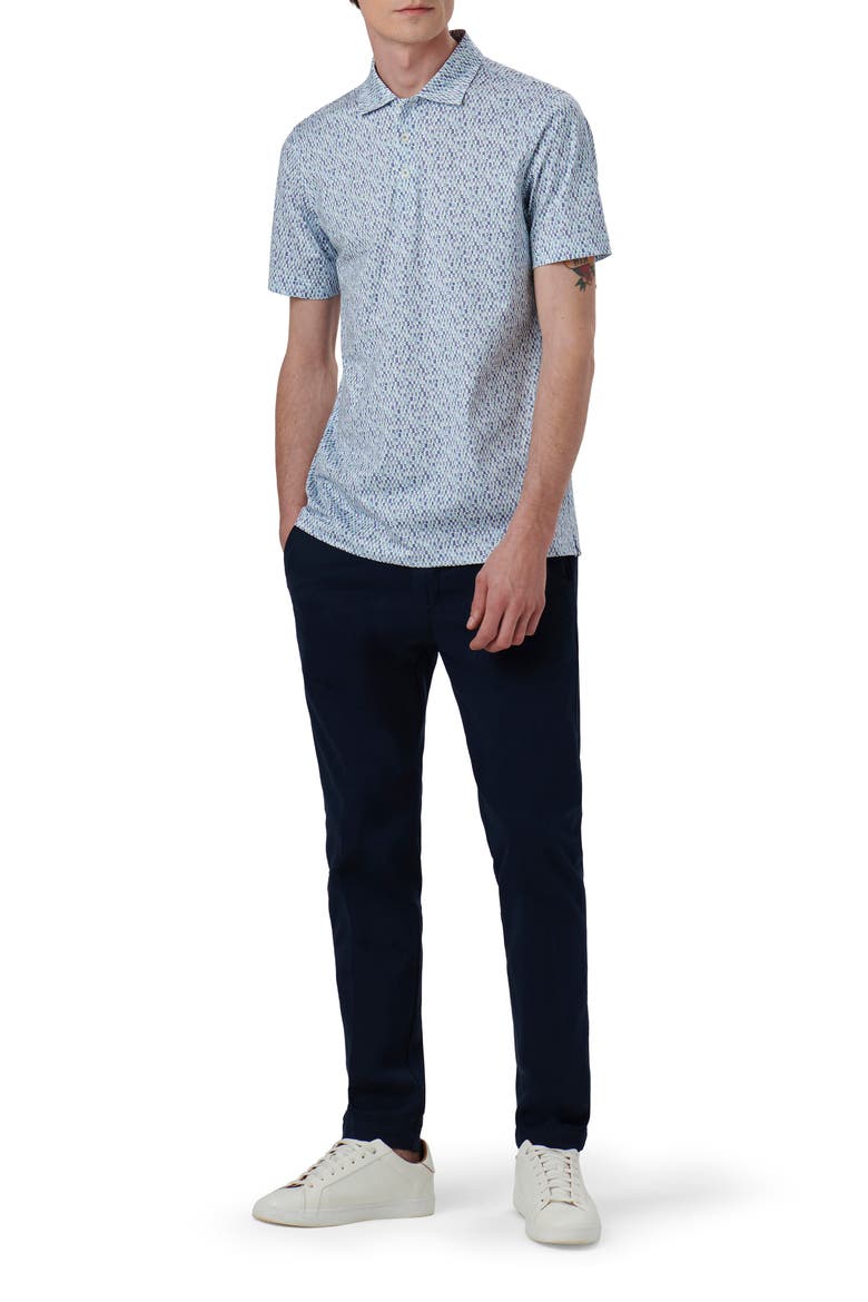 Victor OoohCotton® Tile Print Polo, Alternate, color, PEACOCK