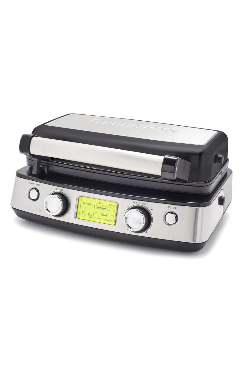 GreenPan Elite Ceramic Nonstick 2-Square Waffle Maker, Main, color, 