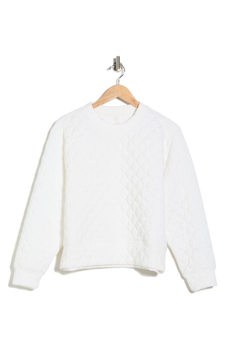 Retreat Quilted Crewneck Sweatshirt, Alternate, color, WHITE