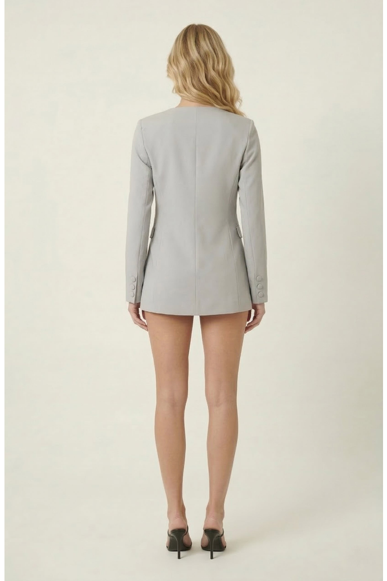 Rose Detail Blazer, Alternate, color, Gray