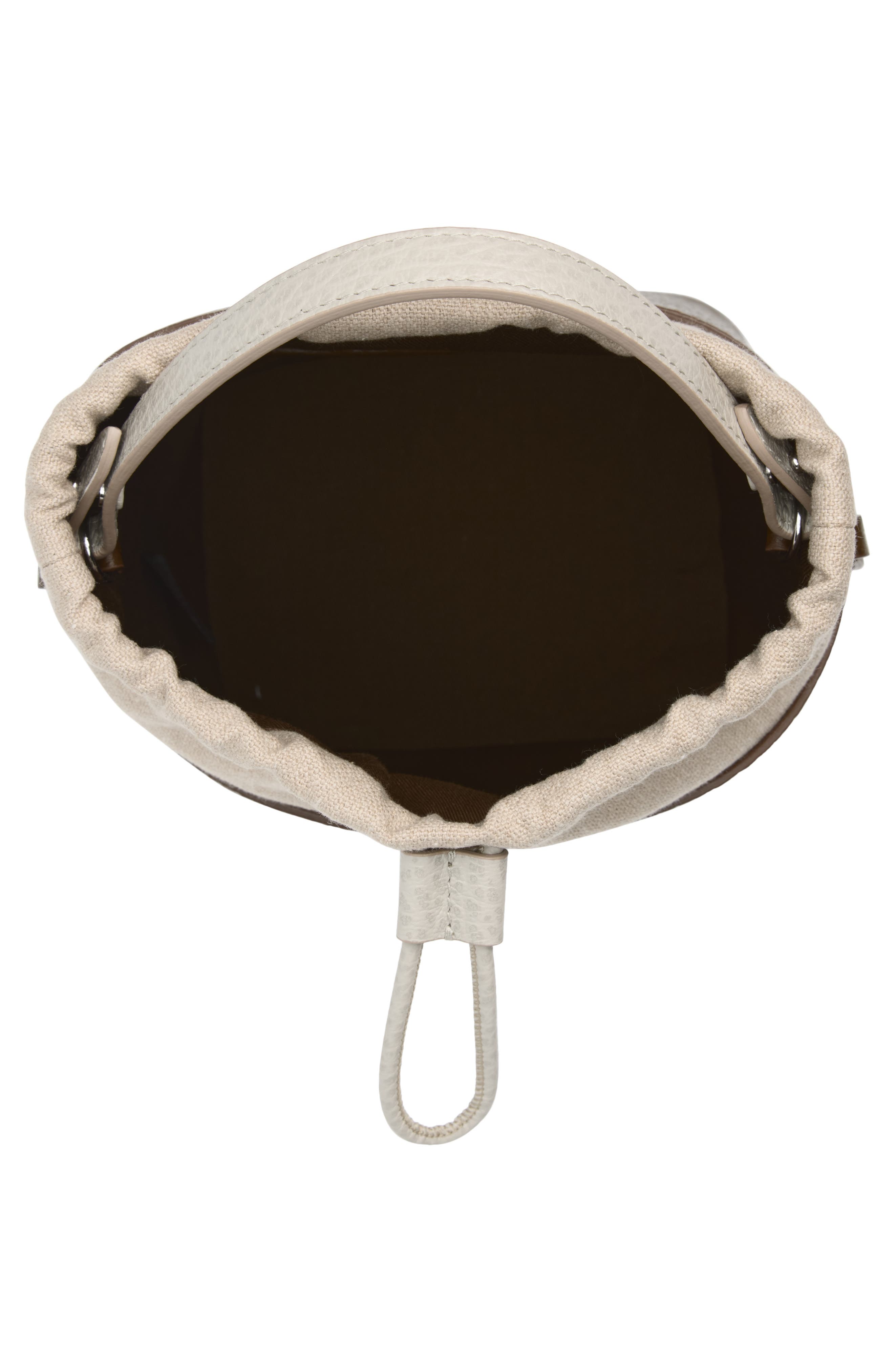 Maison Margiela Small 5AC Leather Bucket Bag, Alternate, color, Field/ Stone