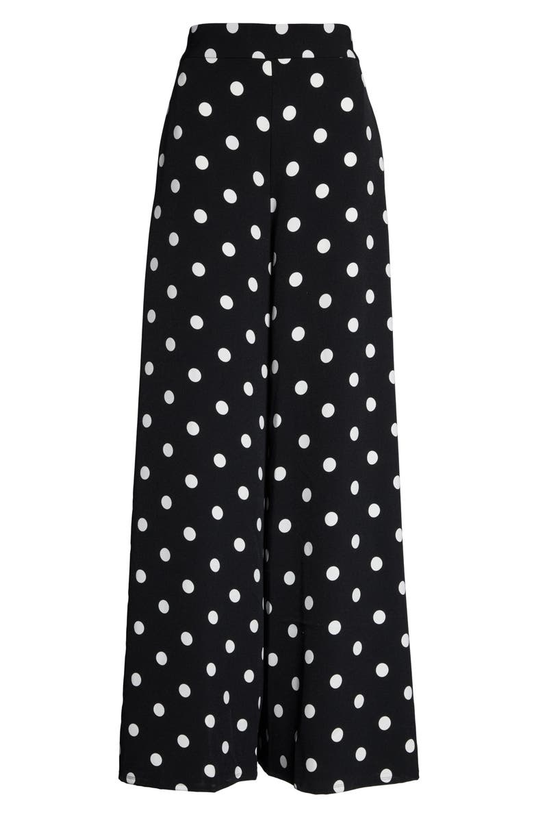 Eliza J Polka Dot Wide Leg Crepe Pants, Alternate, color, 