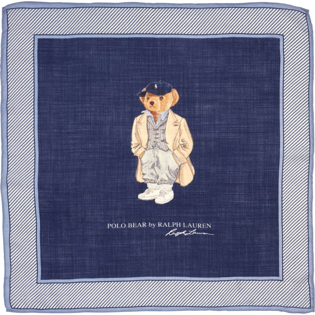 Polo Ralph Lauren Polo Bear Wool & Silk Bandana In Burgundy