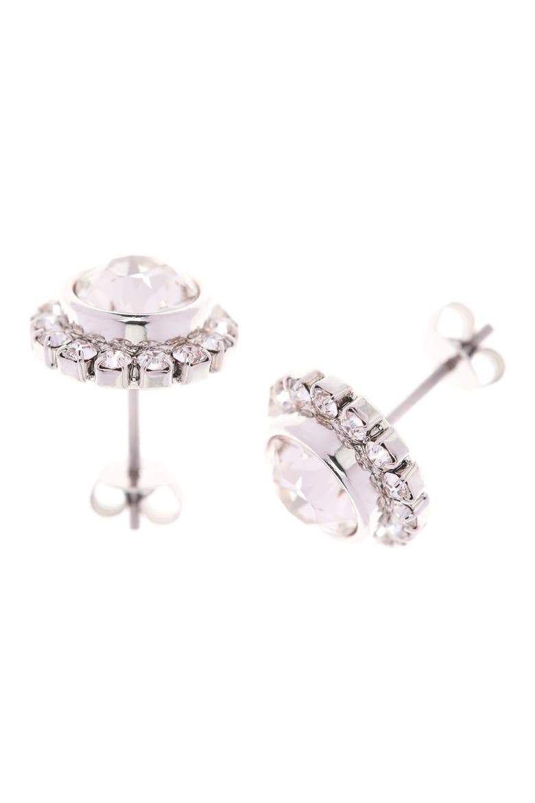 'Sully' Crystal Stud Earrings, Alternate, color, SILVER/ CRYSTAL