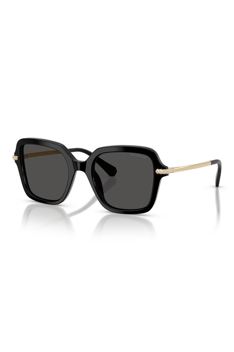 52mm Irregular Sunglasses, Alternate, color, BLACK / DARK GREY