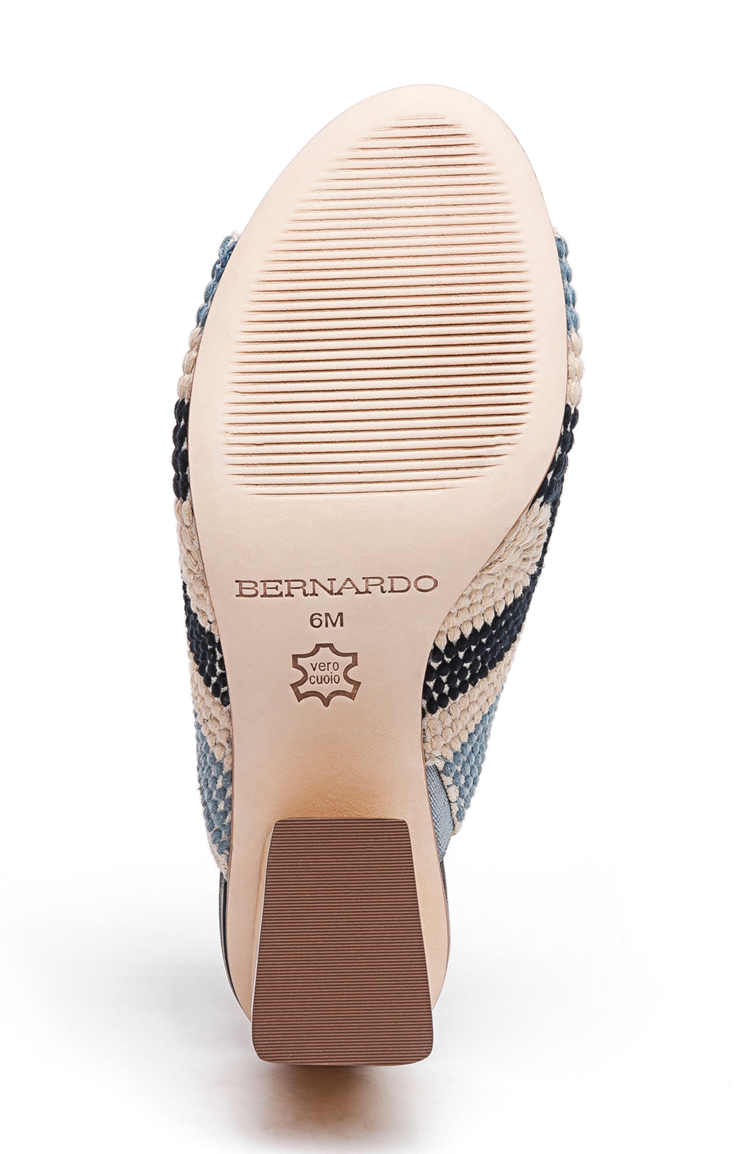 Bernardo Noelle Slide Sandal, Alternate, color, BLUE/ CREAM/ NAVY FABRIC