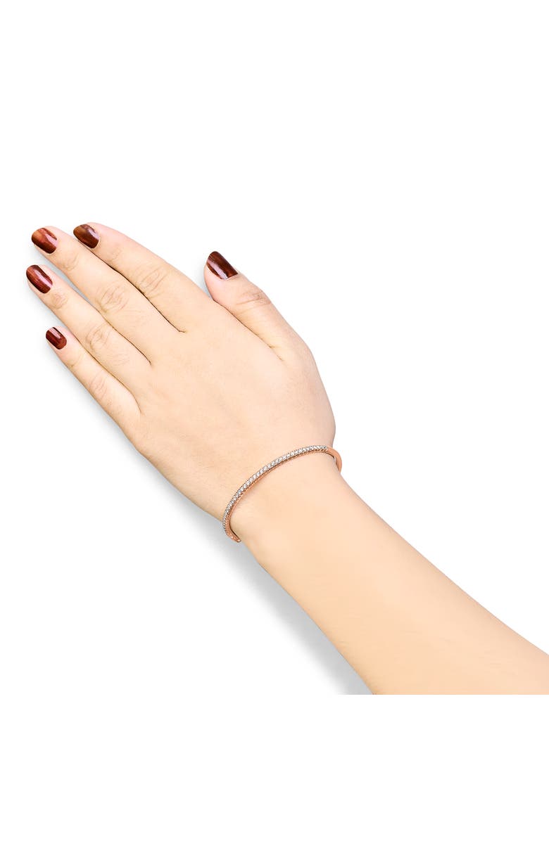 Haus of Brilliance 14K Gold 1.00 Cttw Half Eternity Diamond Bangle Bracelet, Alternate, color, Rose