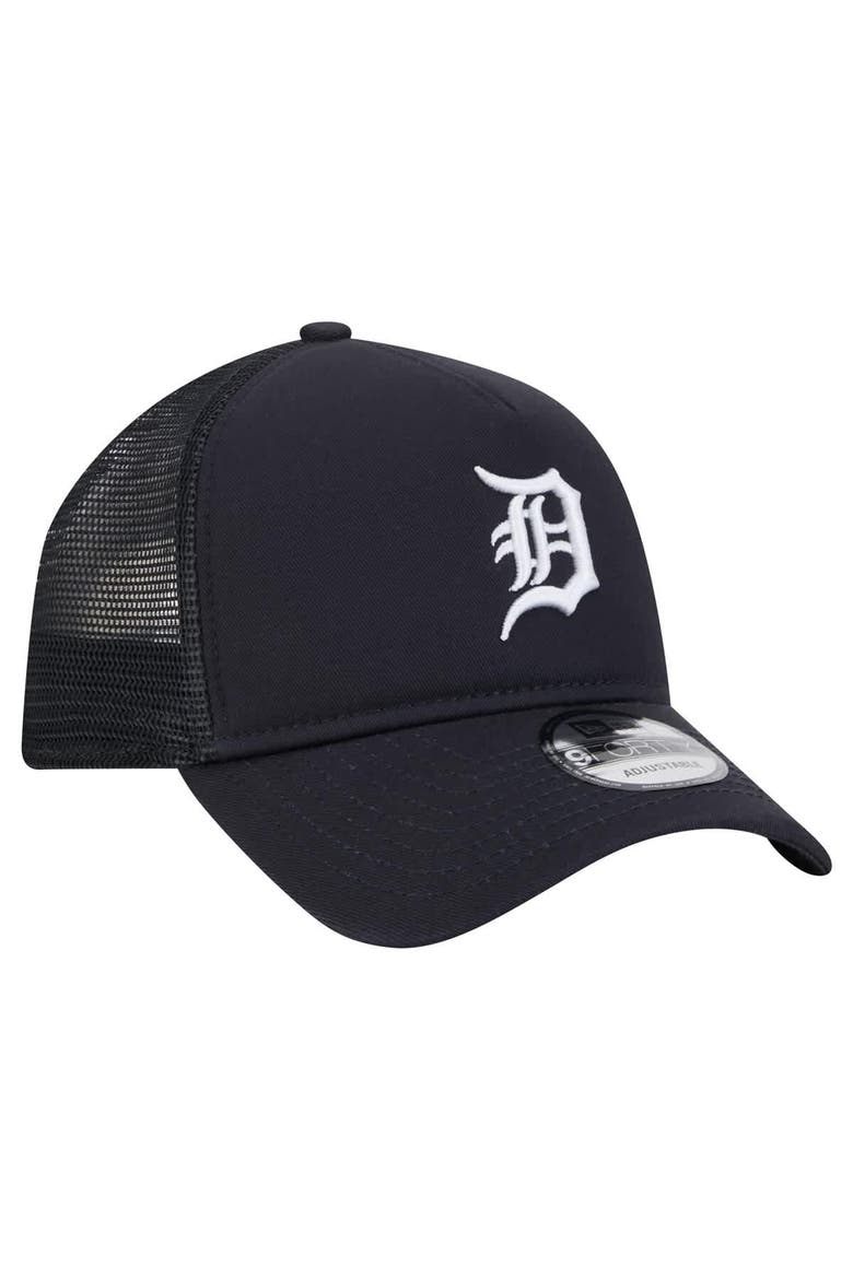 Men's New Era Navy Detroit Tigers 9FORTY A-Frame Trucker Adjustable Hat, Alternate, color, Navy