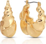 Ettika Ripple Domed Hoop Earrings