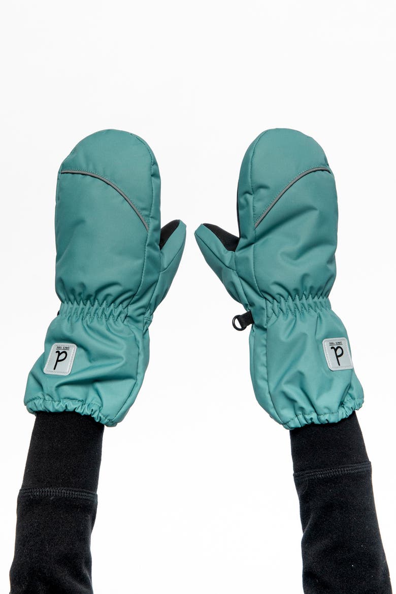 Play Waterproof Rubberized Palm Winter Mittens, Alternate, color, Sage Green