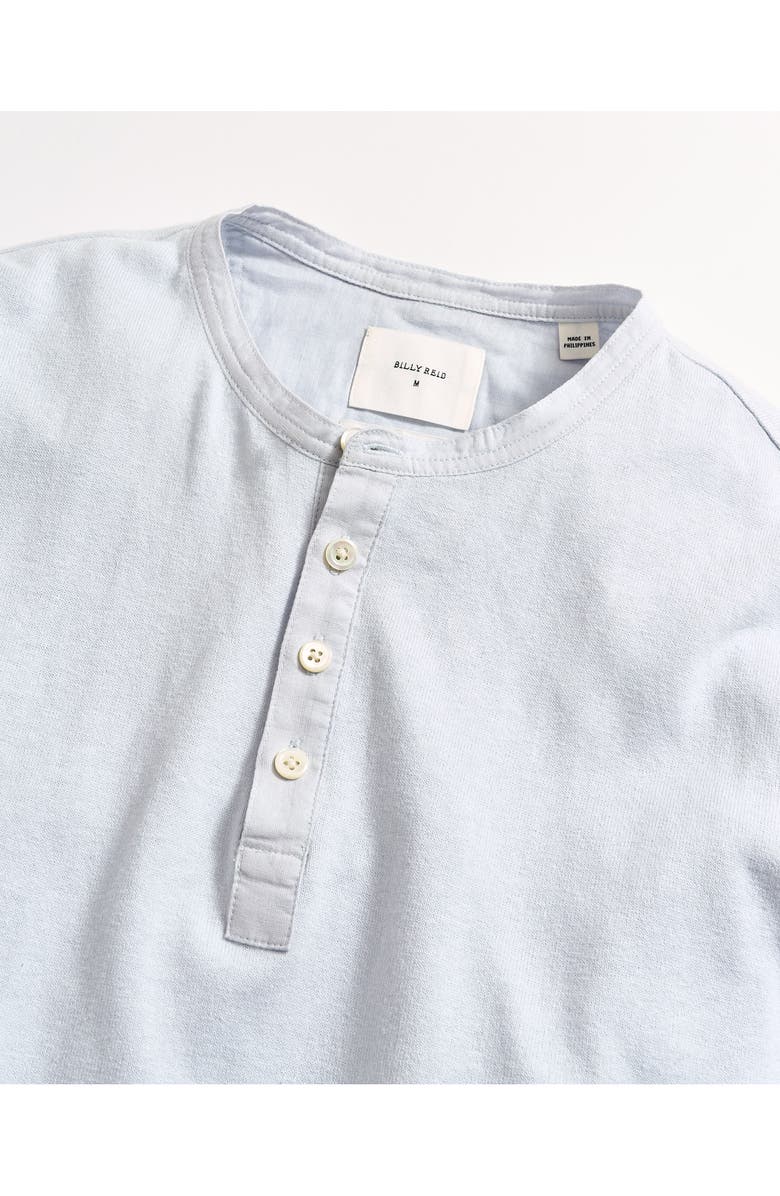 Billy Reid Short Sleeve Hemp & Cotton Henley, Alternate, color, Grey Mist