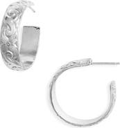 Nashelle Thick Flora Hoop Earrings