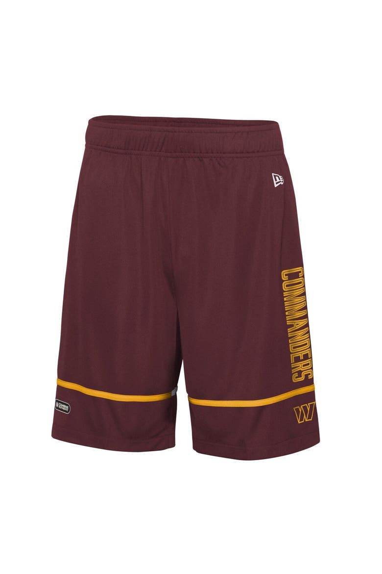 Men's New Era Burgundy Washington Commanders Combine Authentic Rusher Training Shorts, Alternate, color, Burgundy