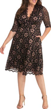 Kiyonna Mon Cheri Lace Cocktail Dress