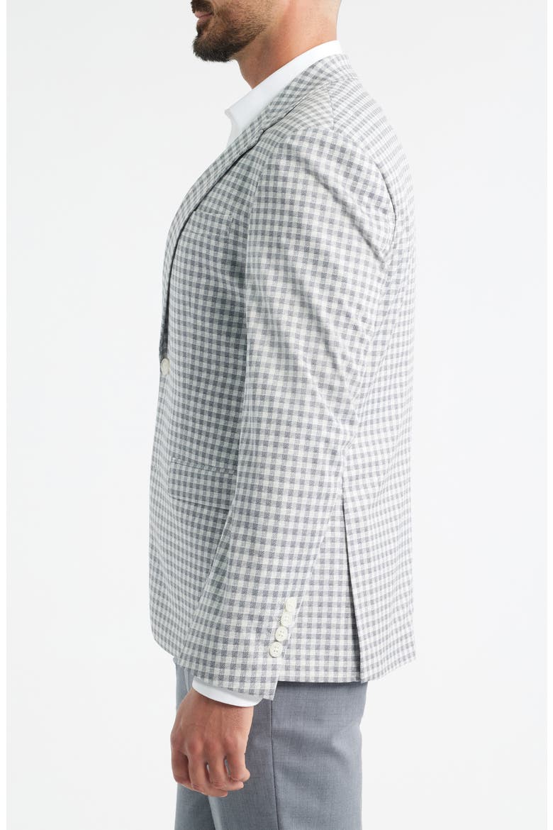 DH-XTENSION Modern Fit Gingham Check Stretch Sport Coat, Alternate, color, GREY