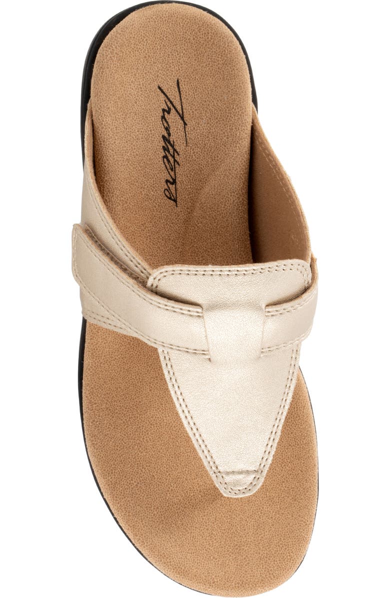 Trotters Robin Flip Flop, Alternate, color, Gold Metallic