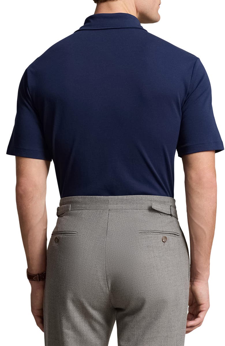 Polo Ralph Lauren Classic Fit Solid Blue Cotton Polo, Alternate, color,