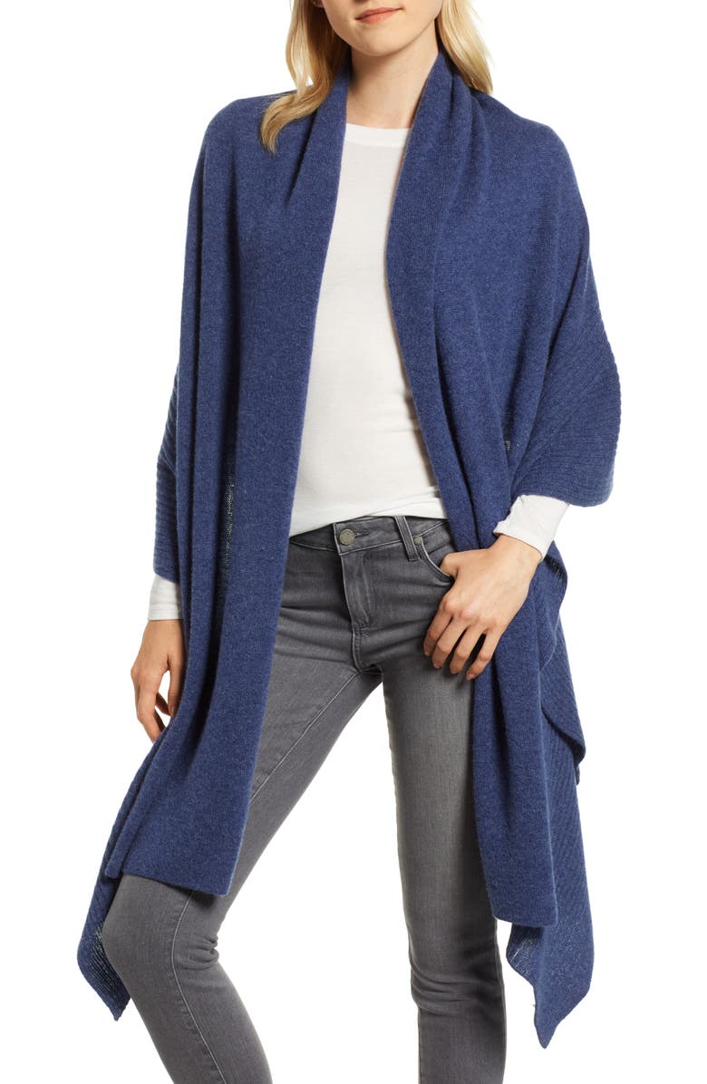 Nordstrom Cashmere Ruffle Wrap, Alternate, color, 
