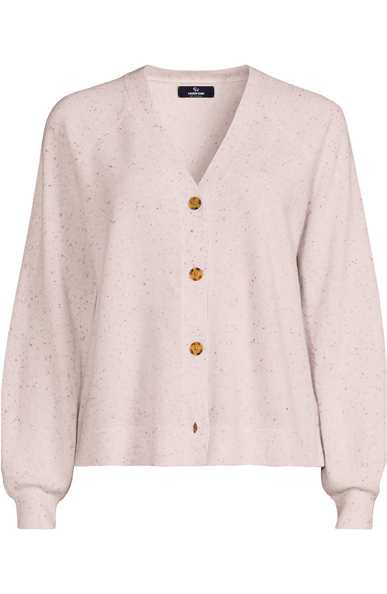 Lands
 End Plus Size Cashmere Cardigan, Alternate, color, Ivory Confetti Donegal